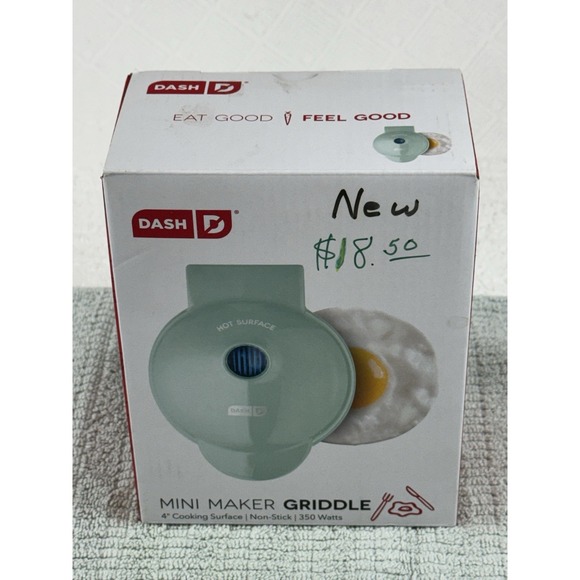 Dashing Other - DASH 4" Mini Maker Electric Griddle Round Nonstick 350 Watts - Eggs Pancakes NOS